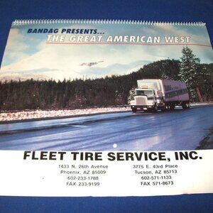 Vintage COLLECTIBLE BANDAG GREAT AMERICAN WEST TRUCK & TRANSPORTATION CALENDAR